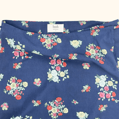 Hush Navy Floral Vienna Wrap Midi Skirt - Size 8 Hush