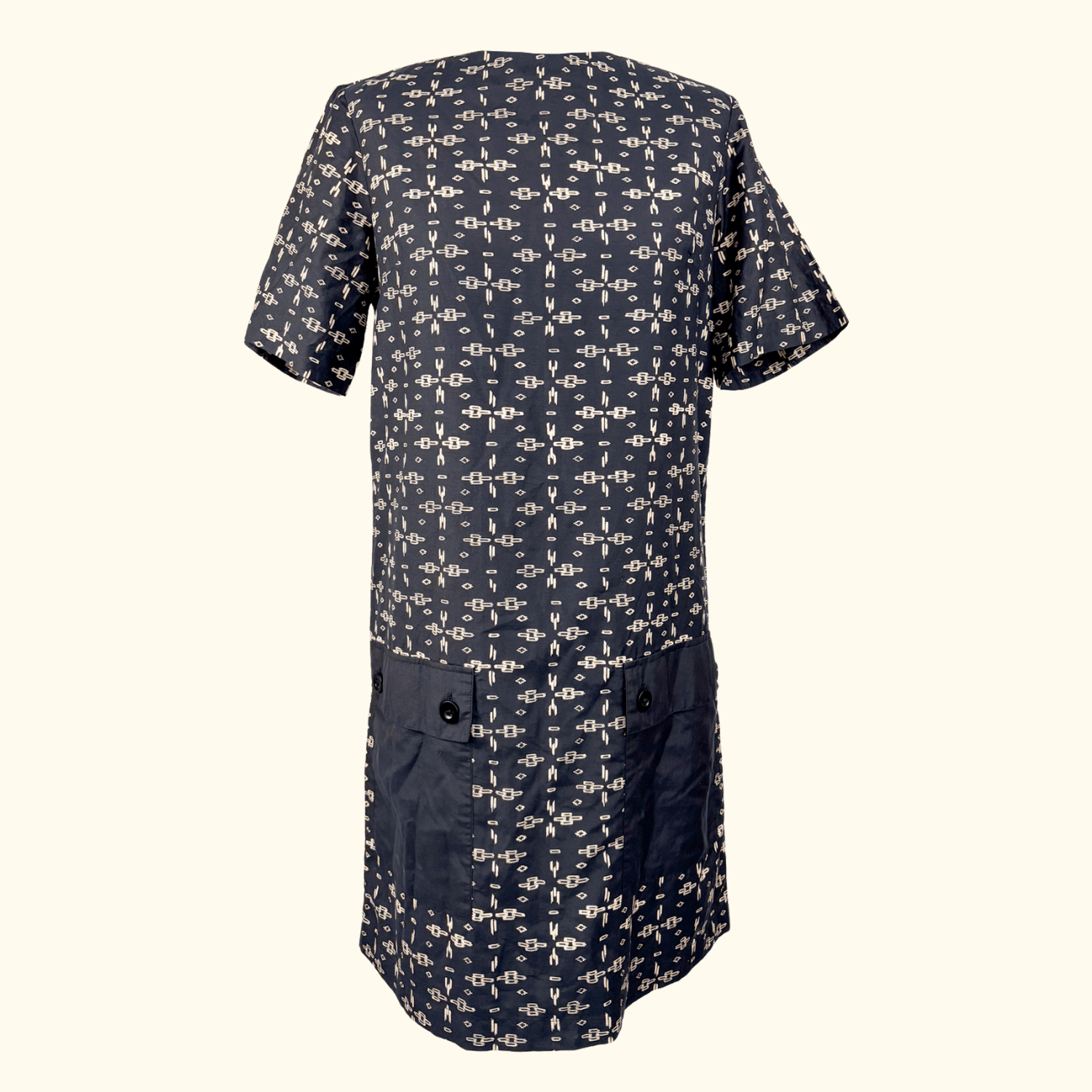 Toast Black Utility Shift Dress Short Sleeve - Size 8 Toast