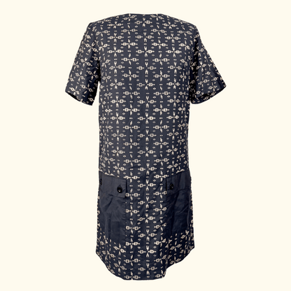 Toast Black Utility Shift Dress Short Sleeve - Size 8 Toast