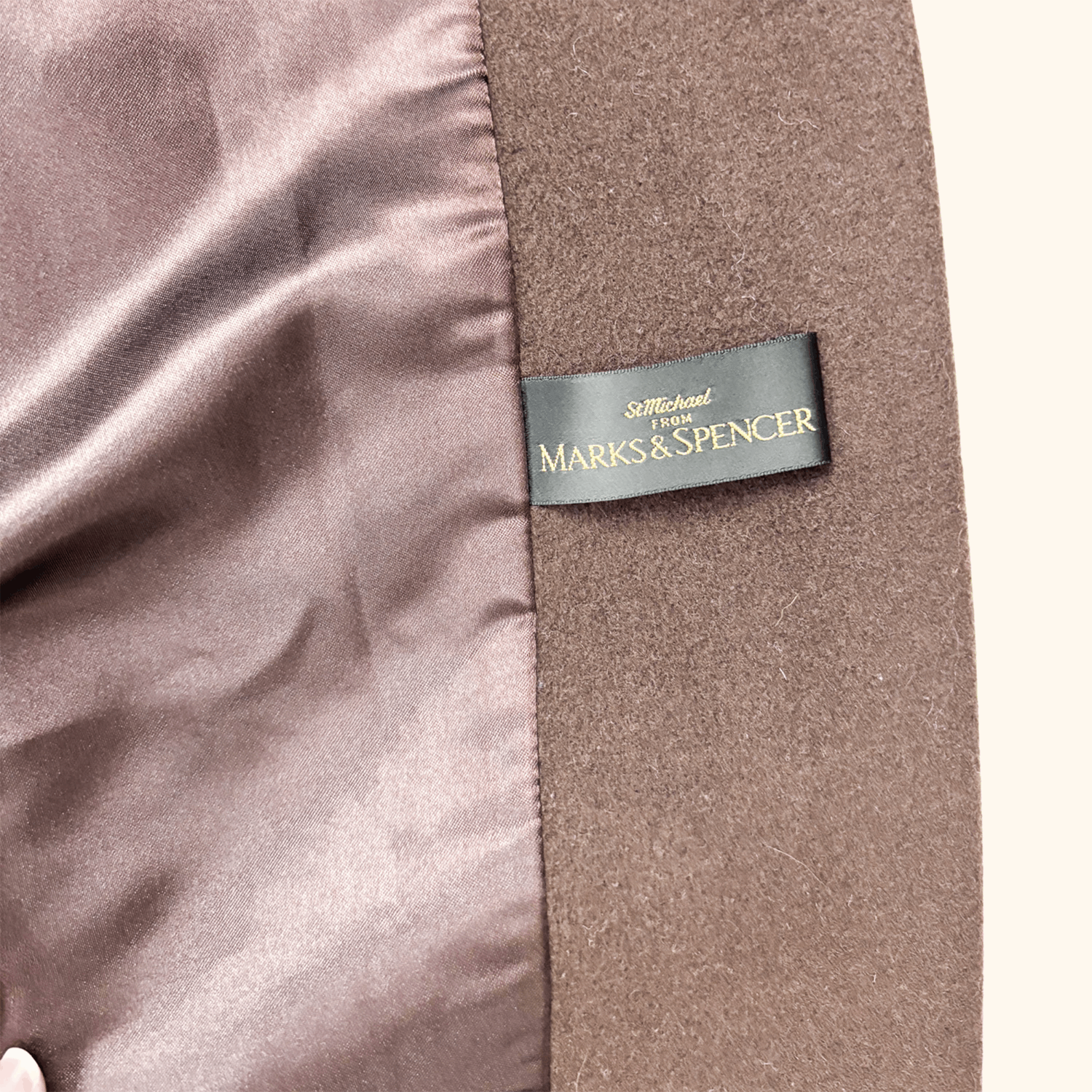 Marks and Spencer St Michael Faux Fur Collar Long Brown Coat - Size 10 St Michael