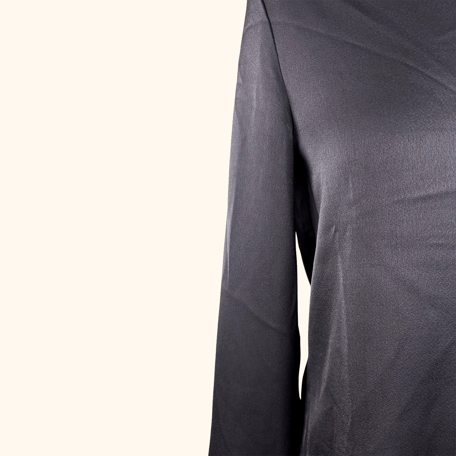 H&amp;M Black Satin Long Sleeve Shirt - Size XS H&amp;M