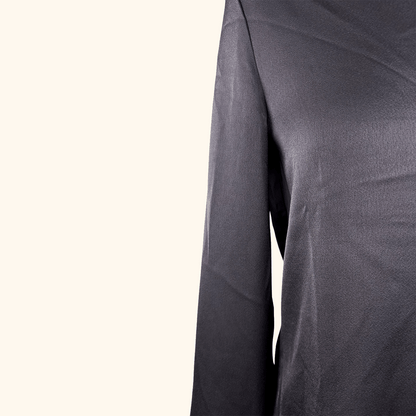 H&amp;M Black Satin Long Sleeve Shirt - Size XS H&amp;M