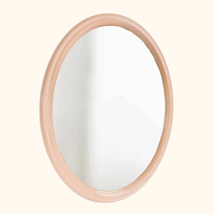 Space Age Tiger Plastics Vintage 1970s Oval Mirror Peach Tiger Plastics