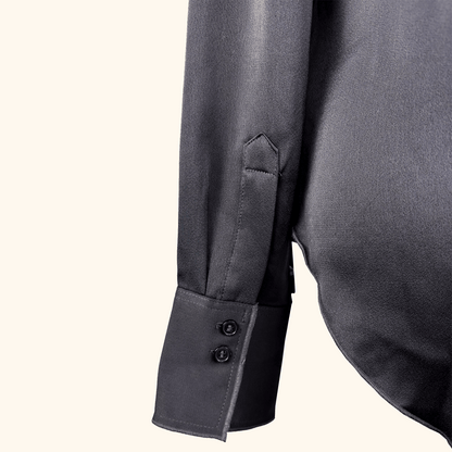 H&amp;M Black Satin Long Sleeve Shirt - Size XS H&amp;M