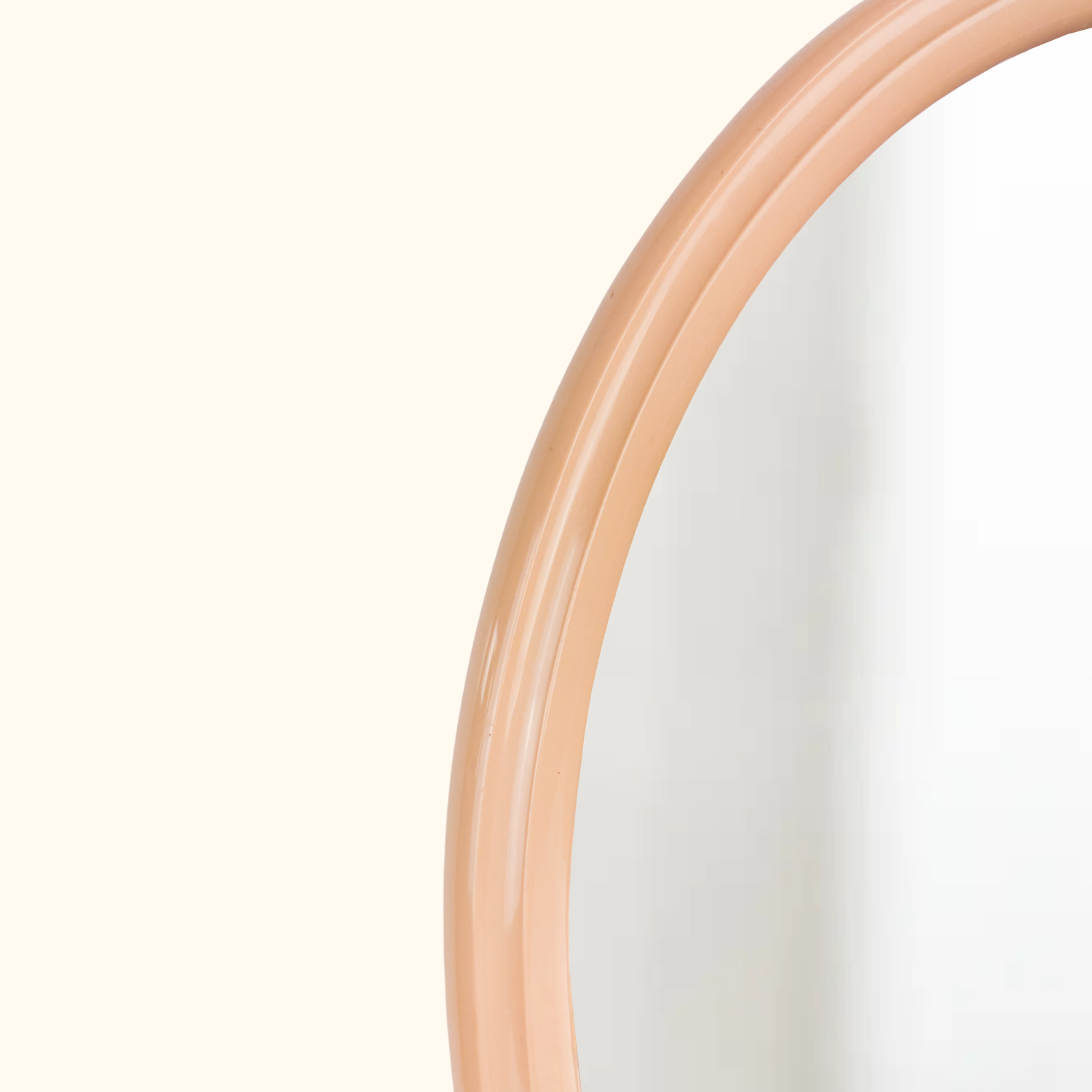 Space Age Tiger Plastics Vintage 1970s Oval Mirror Peach Tiger Plastics