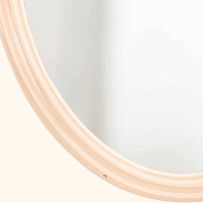 Space Age Tiger Plastics Vintage 1970s Oval Mirror Peach Tiger Plastics