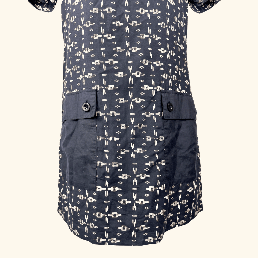 Toast Black Utility Shift Dress Short Sleeve - Size 8 Toast