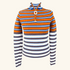 Mango Orange Striped Quarter Zip Jumper - Size XS Mango