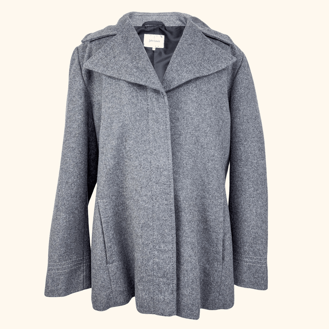 John Lewis Grey Wool Cashmere Blend Jacket - Size 18 John Lewis