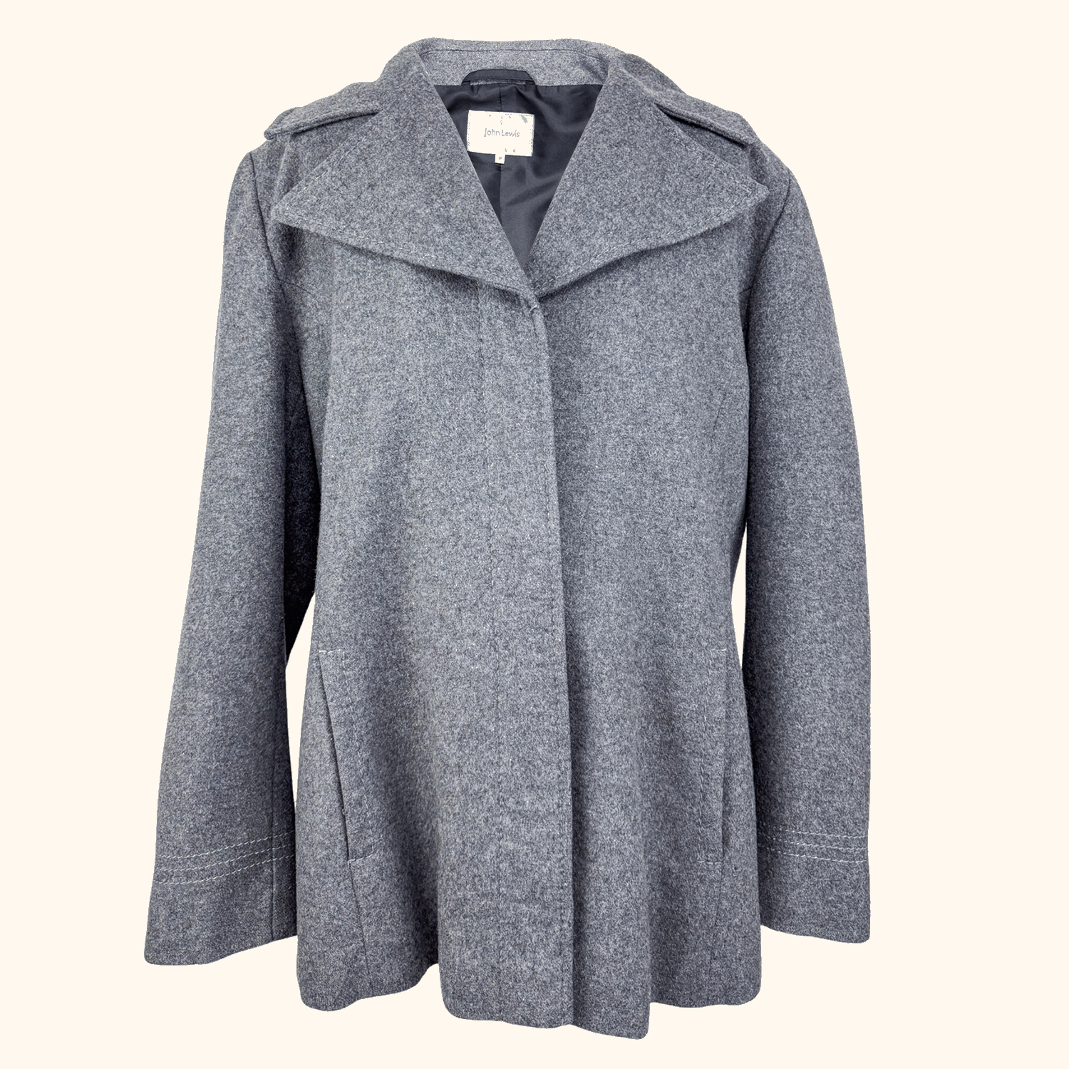 John Lewis Grey Wool Cashmere Blend Jacket - Size 18 John Lewis