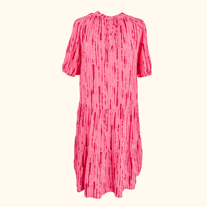 Hush Pink Red Tiered Mini Dress - Size 10 Hush