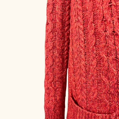 Whistles Burnt Orange Cable Knit Wool Blend Cardigan - Size 8 Whistles