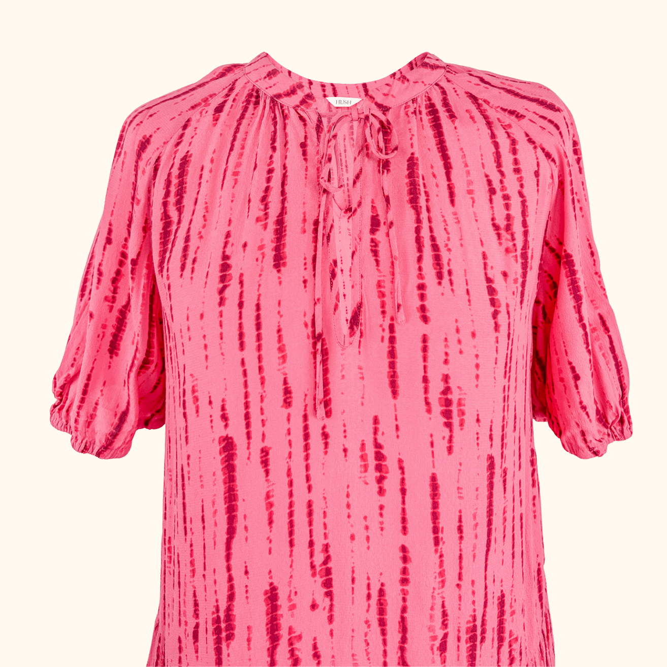 Hush Pink Red Tiered Mini Dress - Size 10 Hush