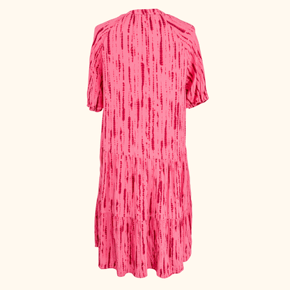 Hush Pink Red Tiered Mini Dress - Size 10 Hush