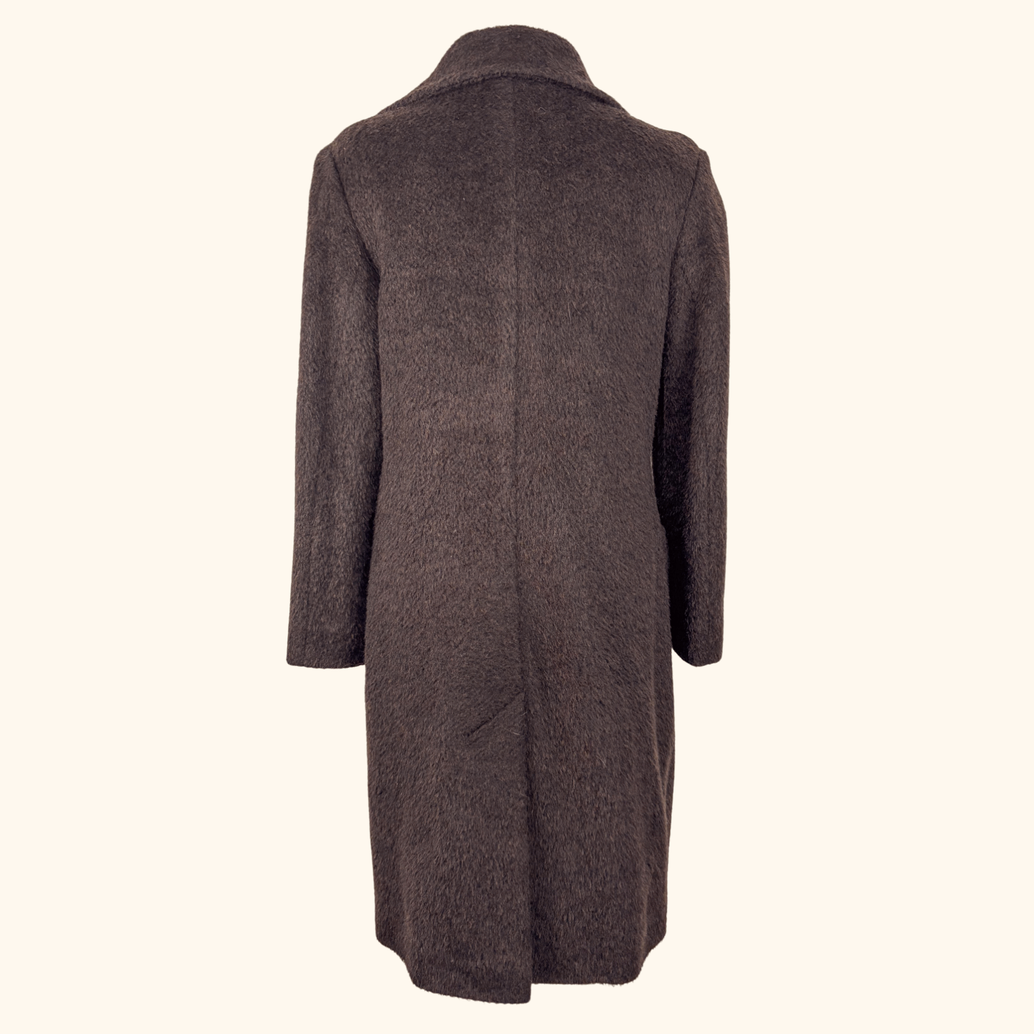 M&amp;S Chocolate Brown Brushed Wool Blend Long Coat - Size 12 M&amp;S