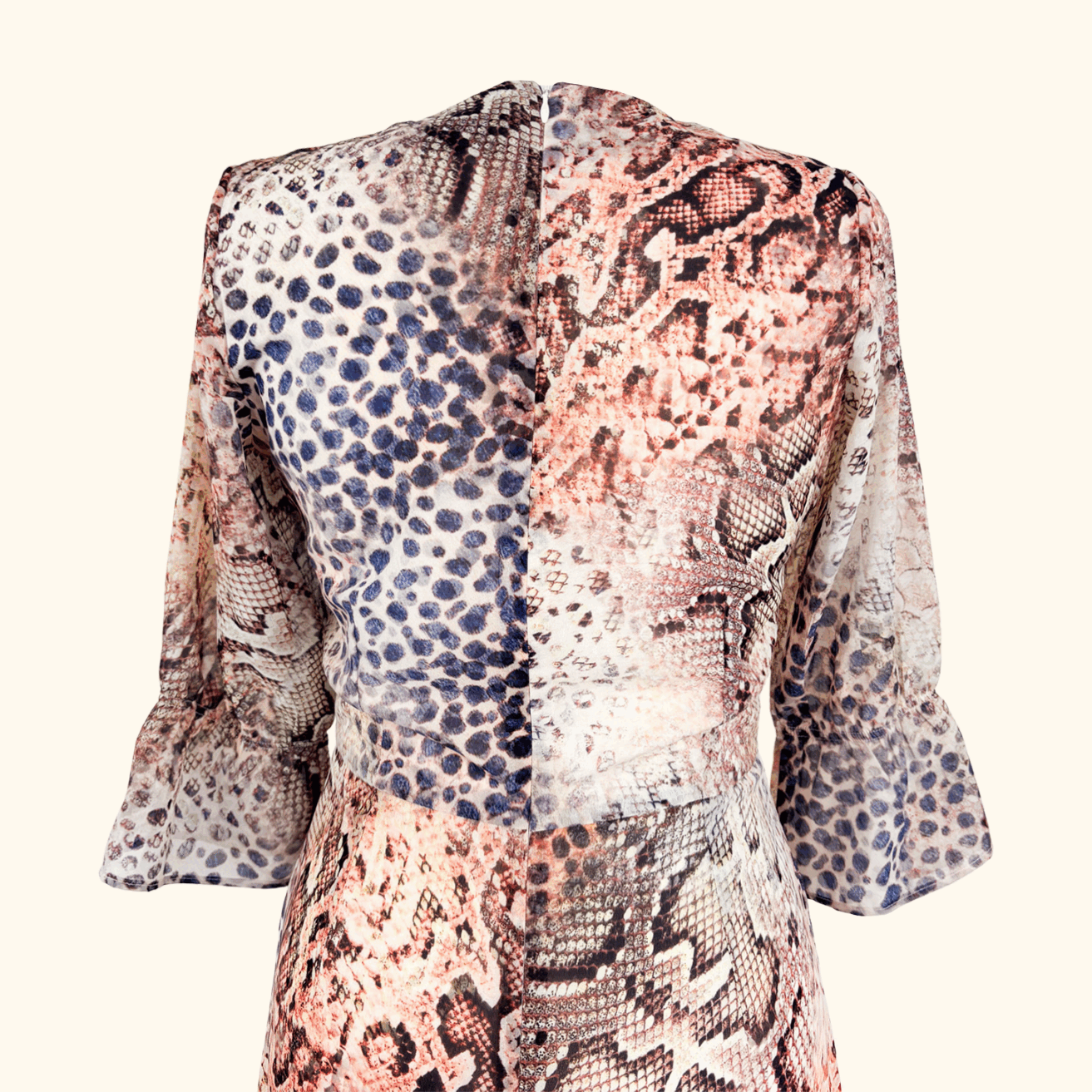 Sosandar Snake Print Cinch Waist Dress - Size 6 Sosandar