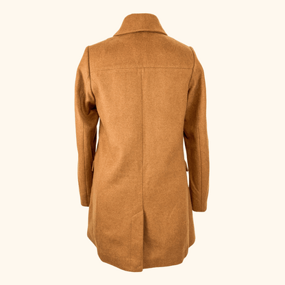 H&amp;M Camel Brown Recycled Wool Blend Pea Coat - Size 8 H&amp;M