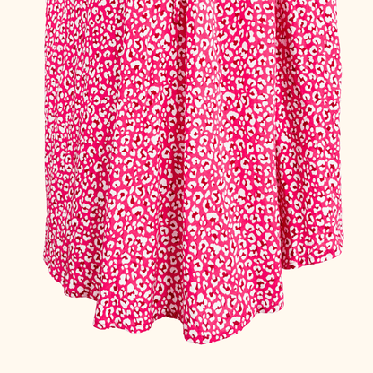 Hush Pink Leopard Print Hattie Shirt Midi Dress - Size 8 Hush