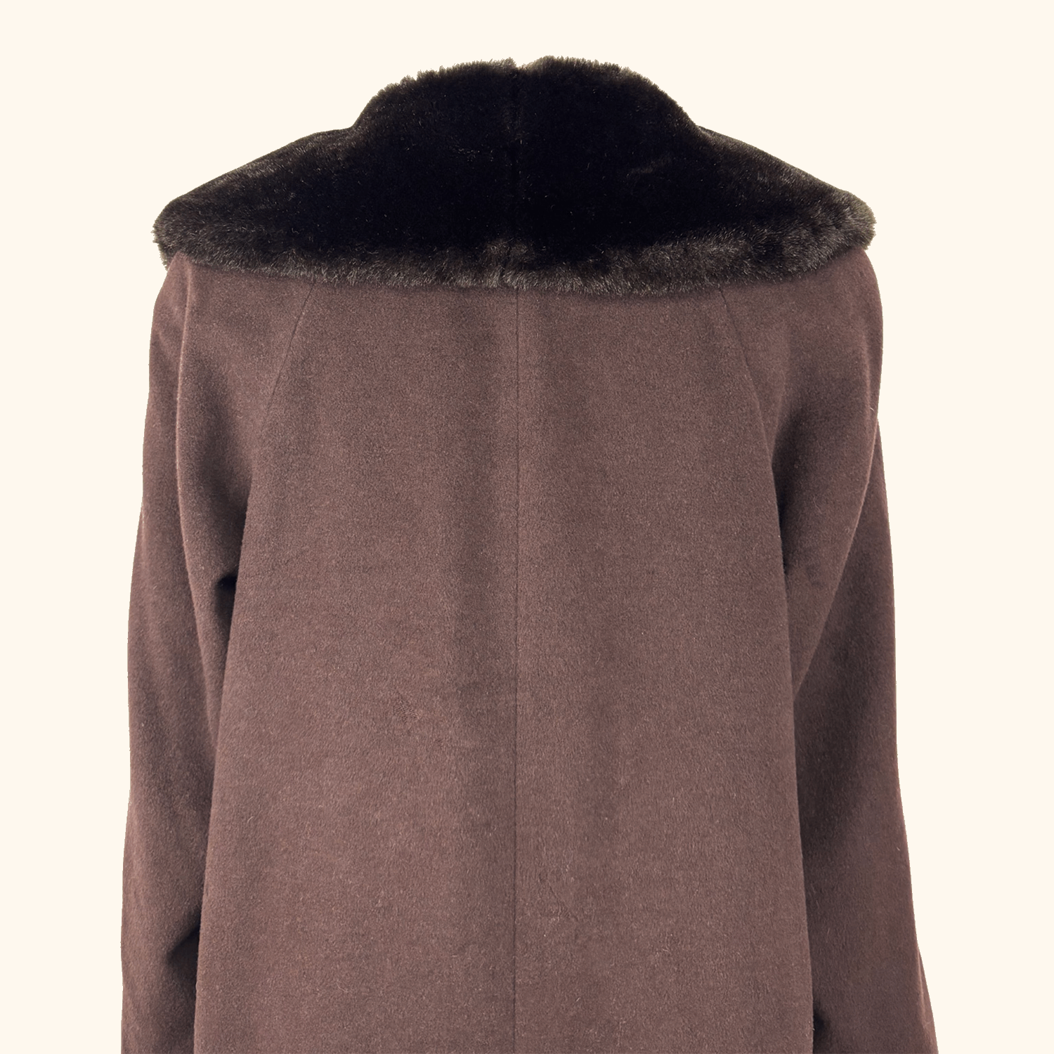 Marks and Spencer St Michael Faux Fur Collar Long Brown Coat - Size 10 St Michael