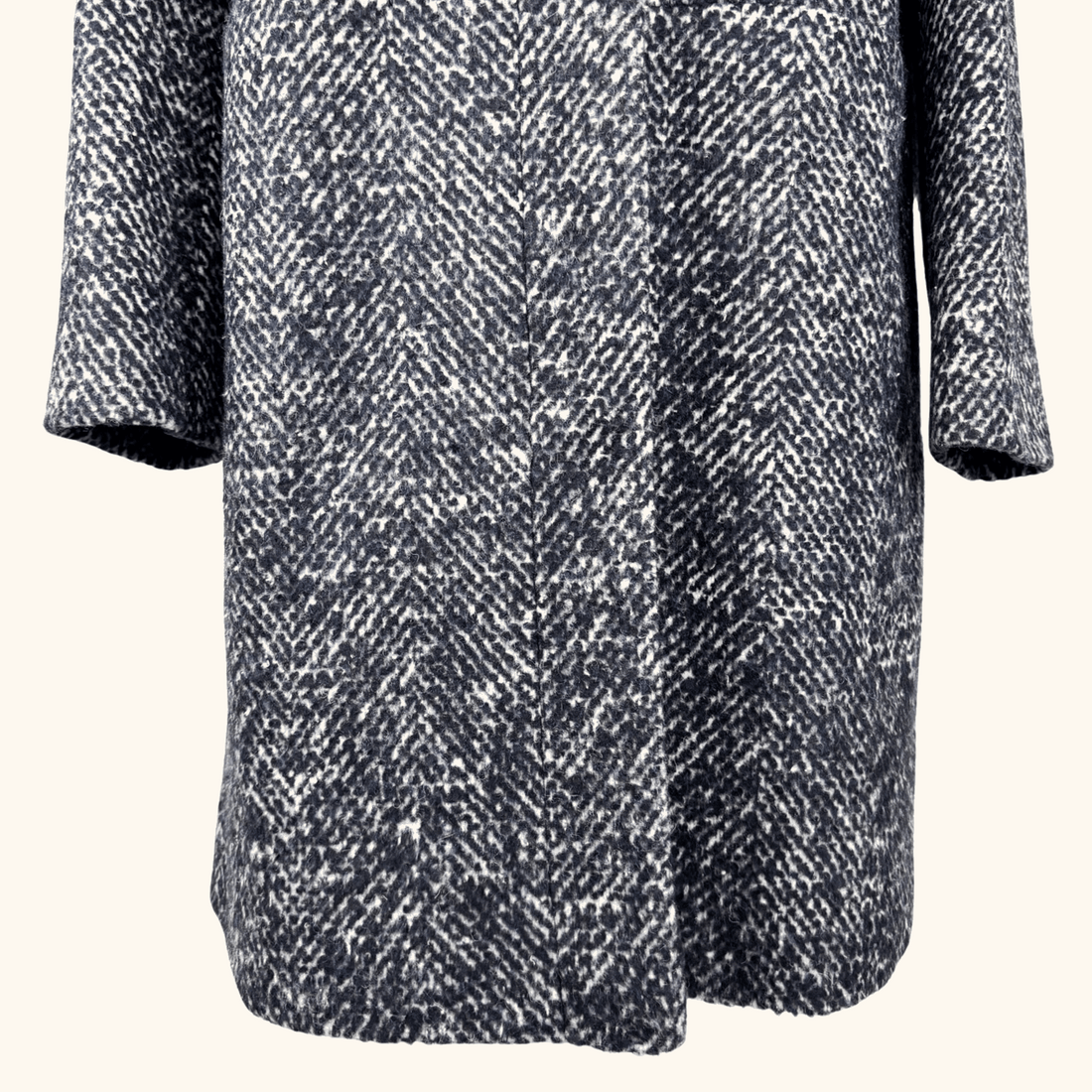 John Lewis Grey Wool Blend Funnel Neck Coat - Size 12 John Lewis