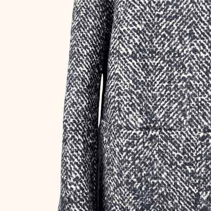 John Lewis Grey Wool Blend Funnel Neck Coat - Size 12 John Lewis