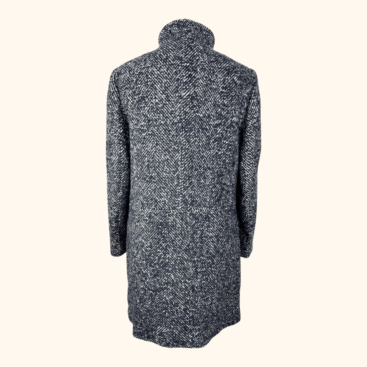 John Lewis Grey Wool Blend Funnel Neck Coat - Size 12 John Lewis