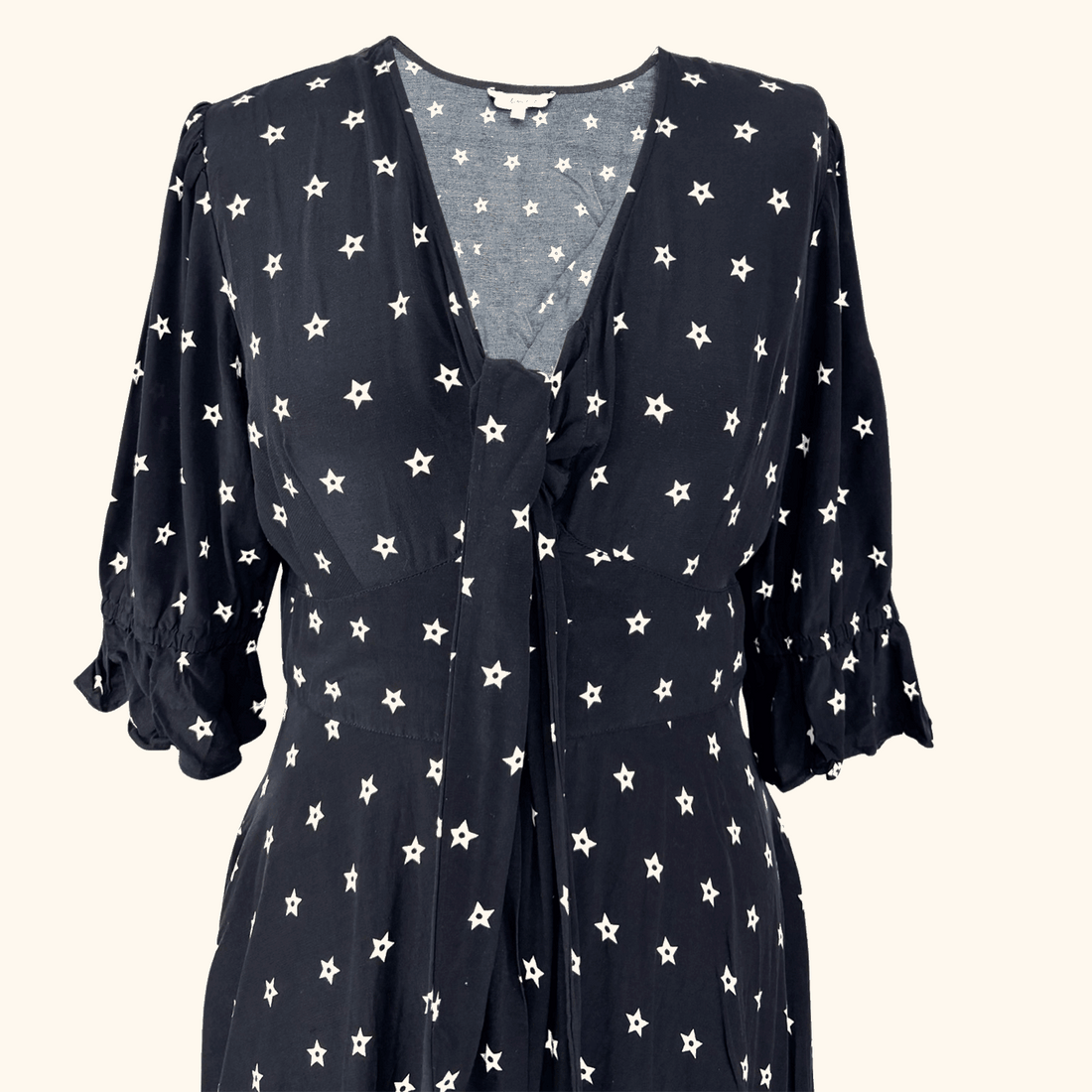 Somerset By Alice Temperley Star Print Black Midi Dress - Size 12 Alice Temperely