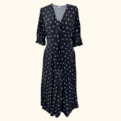 Somerset By Alice Temperley Star Print Black Midi Dress - Size 12 Alice Temperely