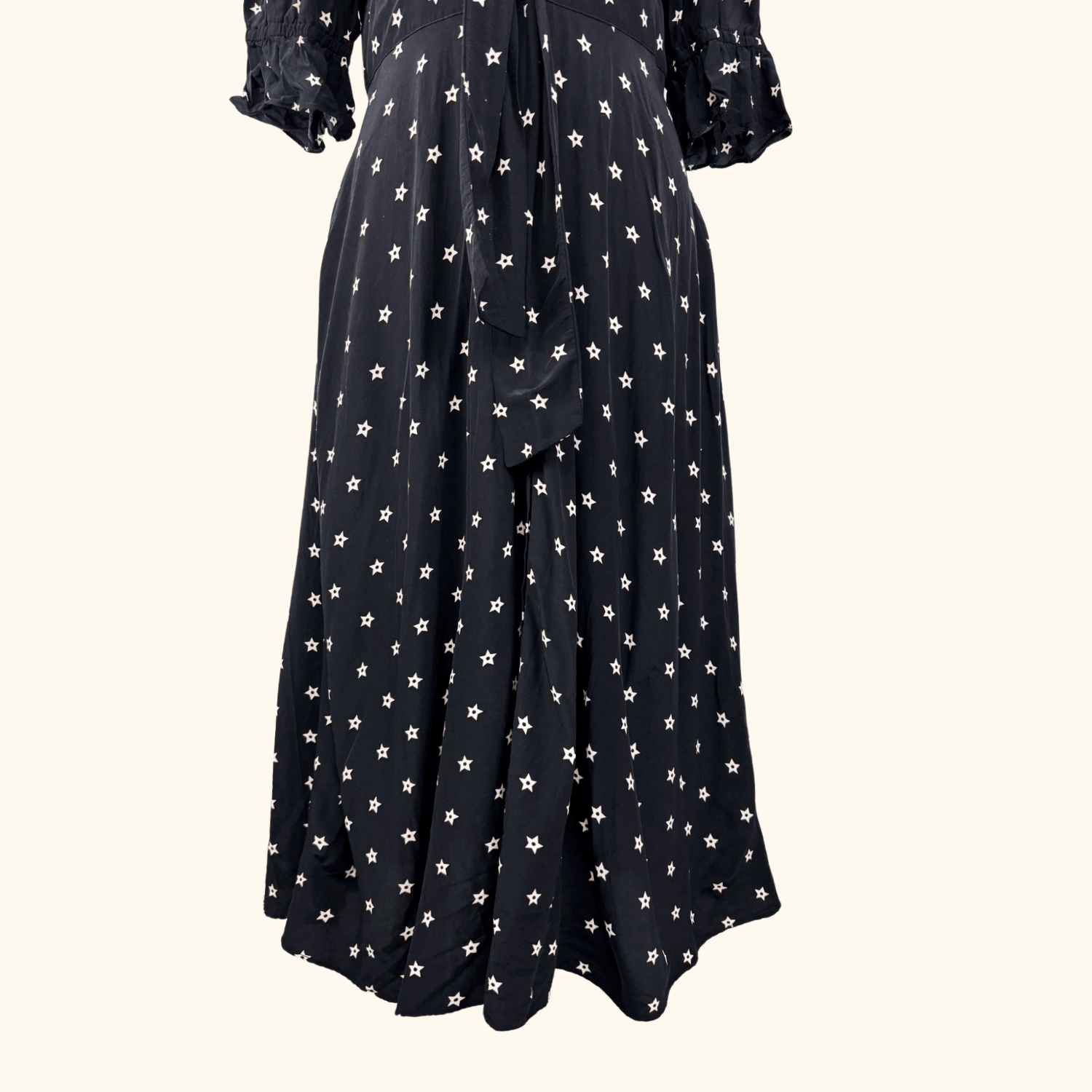Somerset By Alice Temperley Star Print Black Midi Dress - Size 12 Alice Temperely