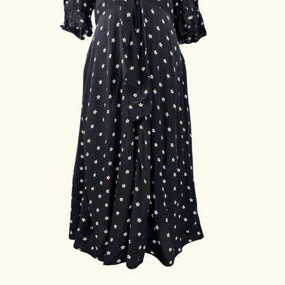 Somerset By Alice Temperley Star Print Black Midi Dress - Size 12 Alice Temperely
