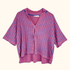 Zara Pink Geometric Short Sleeve Cardigan - Size Medium