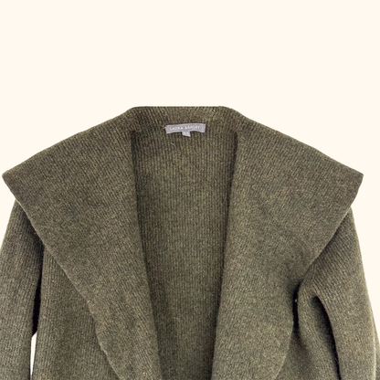 Laura Ashley Dark Green Lambs Wool Cardigan - Size 14
