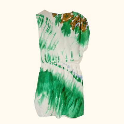 Zara Green Asymmetric Mini Dress - Size Medium
