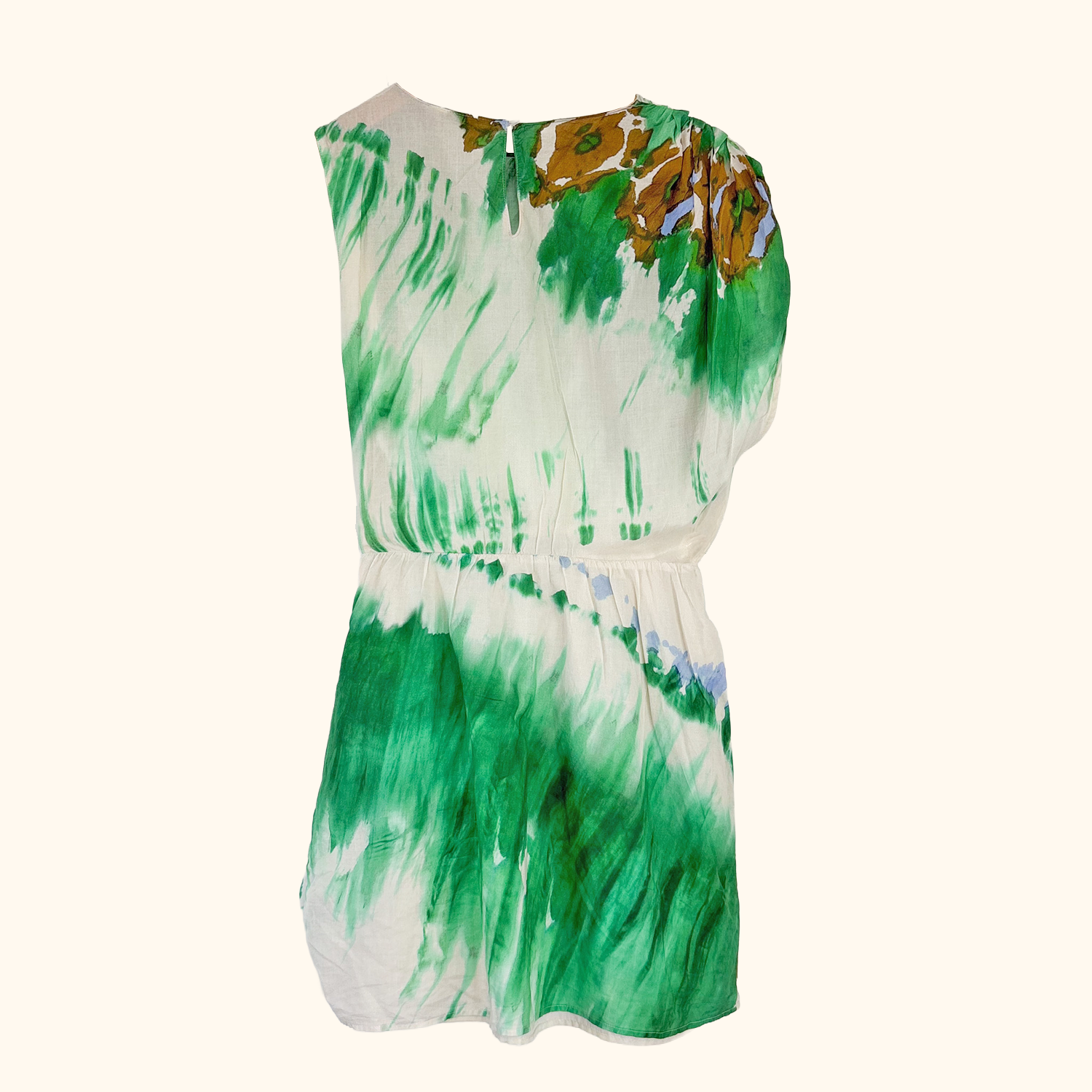 Zara Green Asymmetric Mini Dress - Size Medium