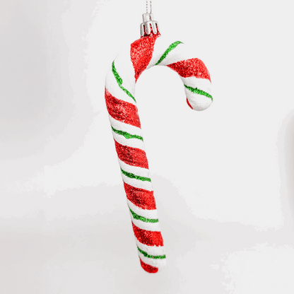 Green, Red and White Candy Cane Bauble Large Mixed Set of 19 Sunshine Thrift