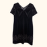 Laura Ashley Black Velvet Embroidered Short Dress - Size 18 Laura Ashley