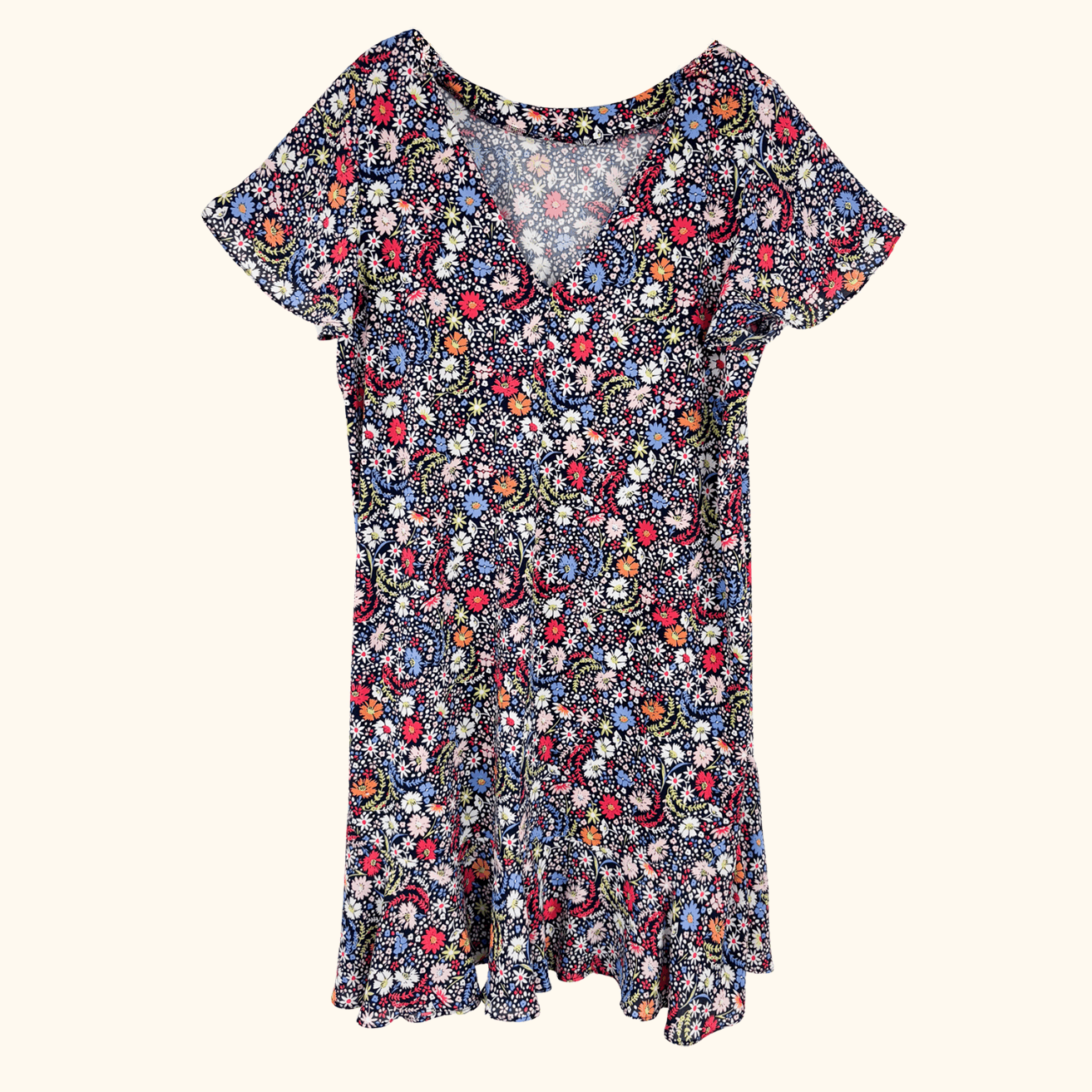 Next Floral Short Sleeve Tea Dress - Size 22 Next