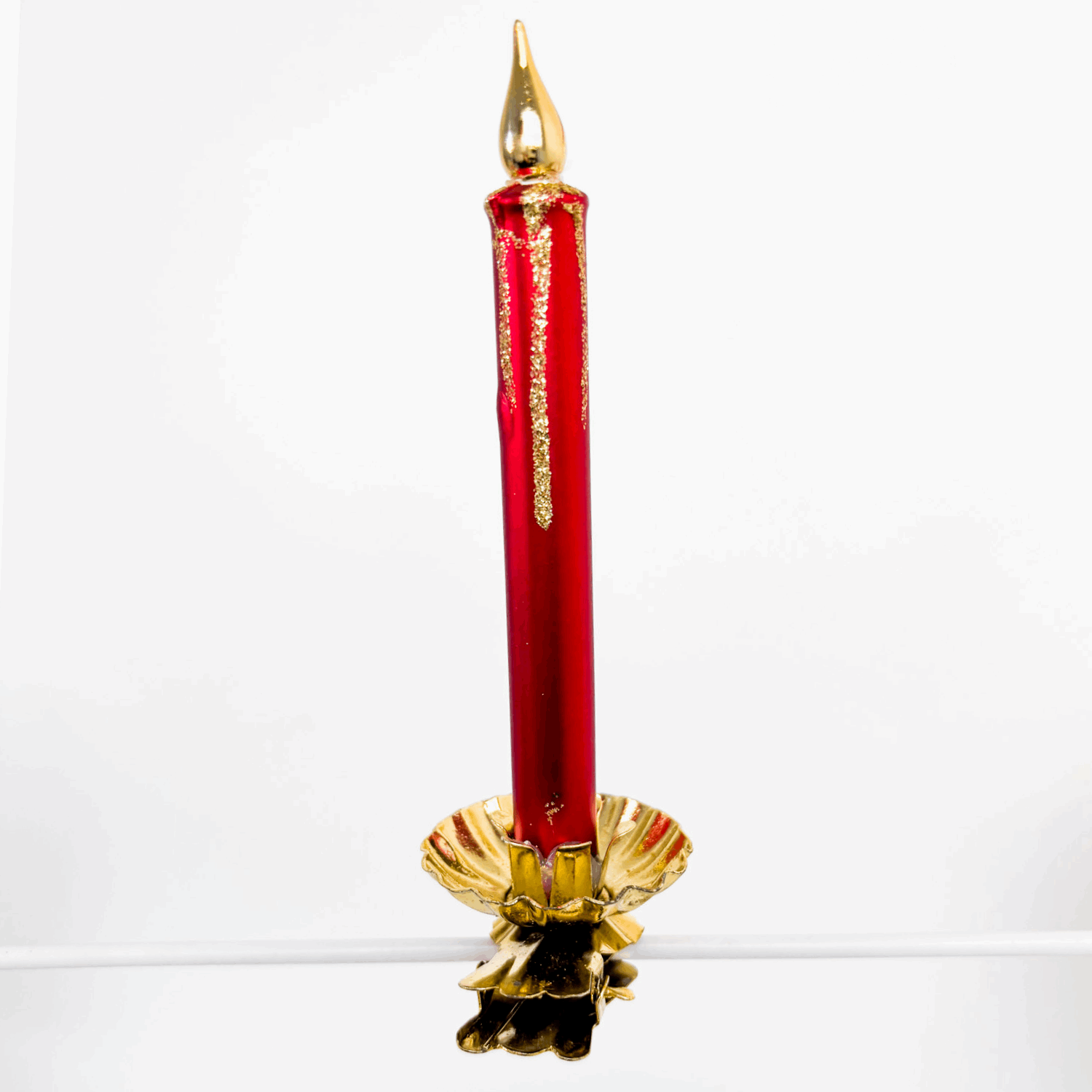 Red and Gold Clip on Candle Tree Decorations Set of 5 Sunshine Thrift