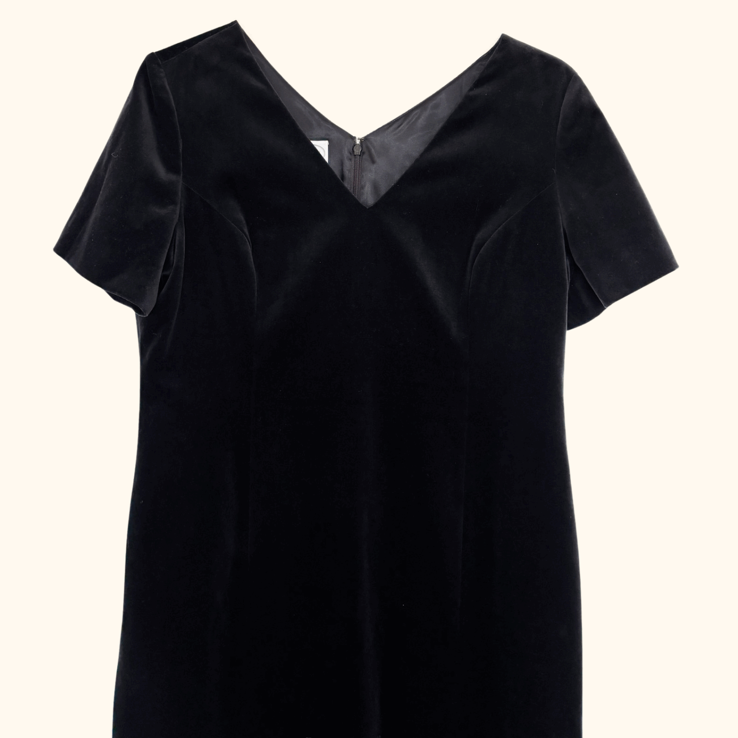 Laura Ashley Black Velvet Embroidered Short Dress - Size 18 Laura Ashley