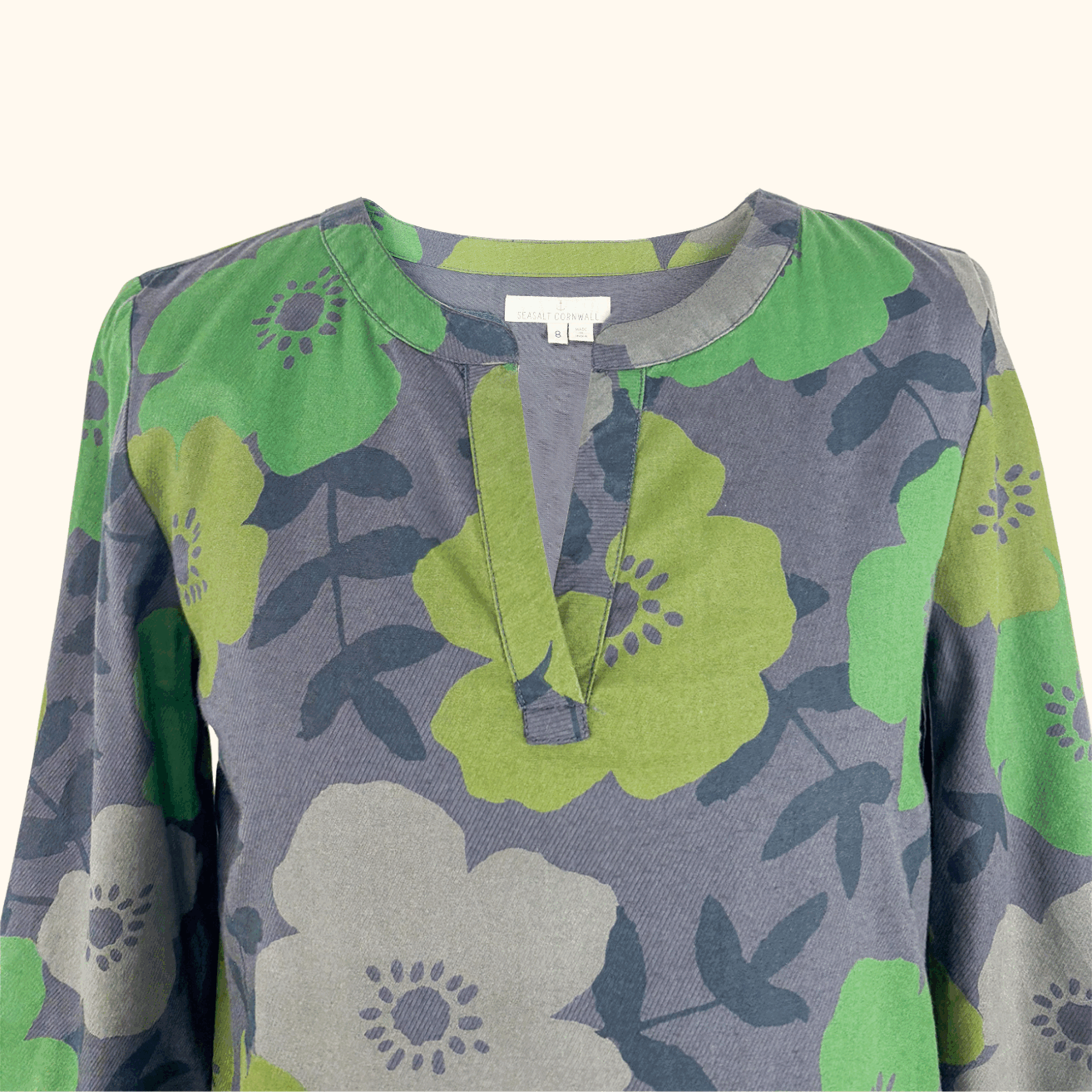 Seasalt Dawn Light Green Floral Dress - Size 8 Seasalt Cornwall