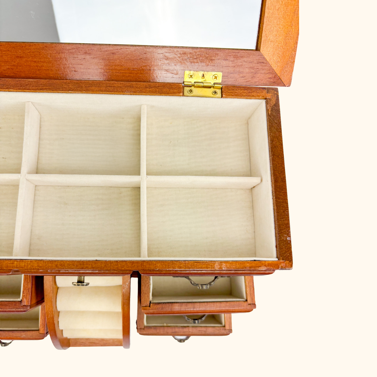 Vintage Solid Wood Jewellery Box Sunshine Thrift