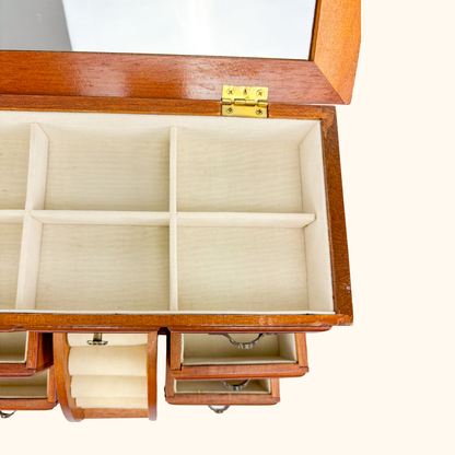 Vintage Solid Wood Jewellery Box Sunshine Thrift