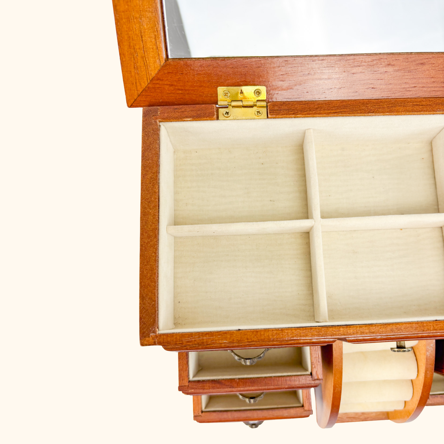 Vintage Solid Wood Jewellery Box Sunshine Thrift