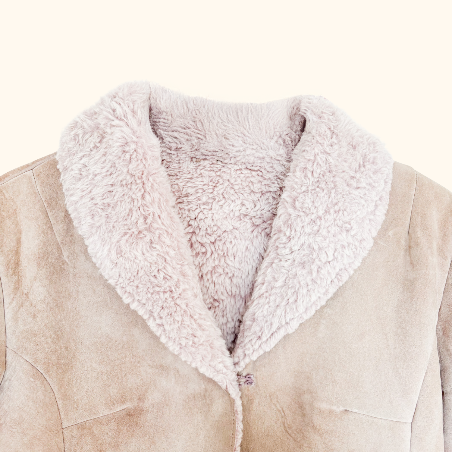 John Rocha Suede Pink Faux Fur Jacket - Size 12 John Rocha