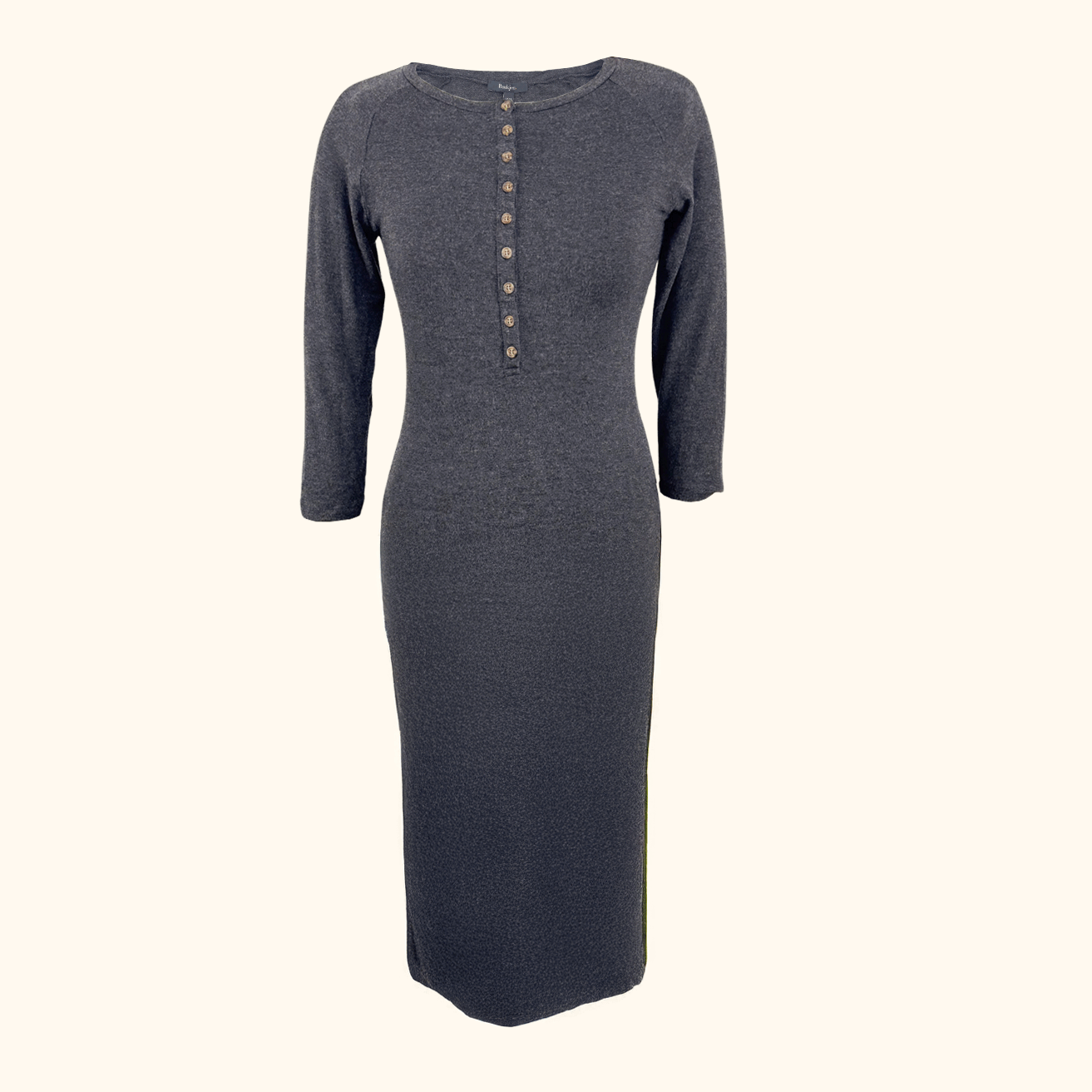 Baukjen Dark Grey Knitted Midi Dress - Size 10 Baukjen