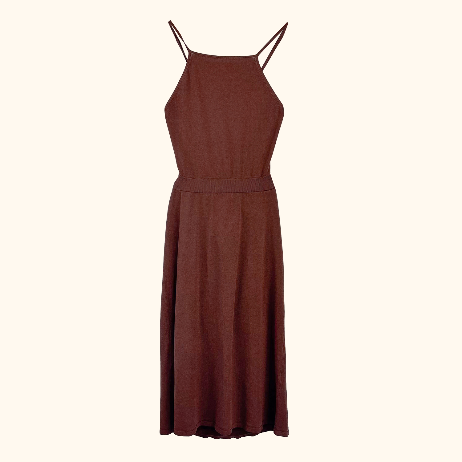 &amp; Other Stories Brown Cut Out Knitted Midi Dress - Size Large