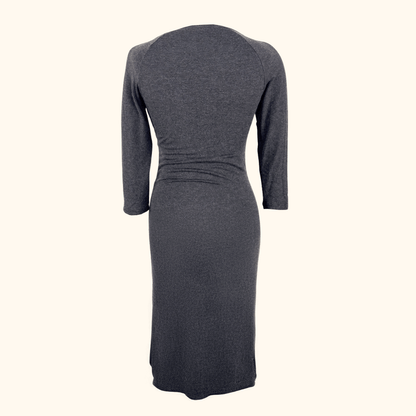 Baukjen Dark Grey Knitted Midi Dress - Size 10 Baukjen