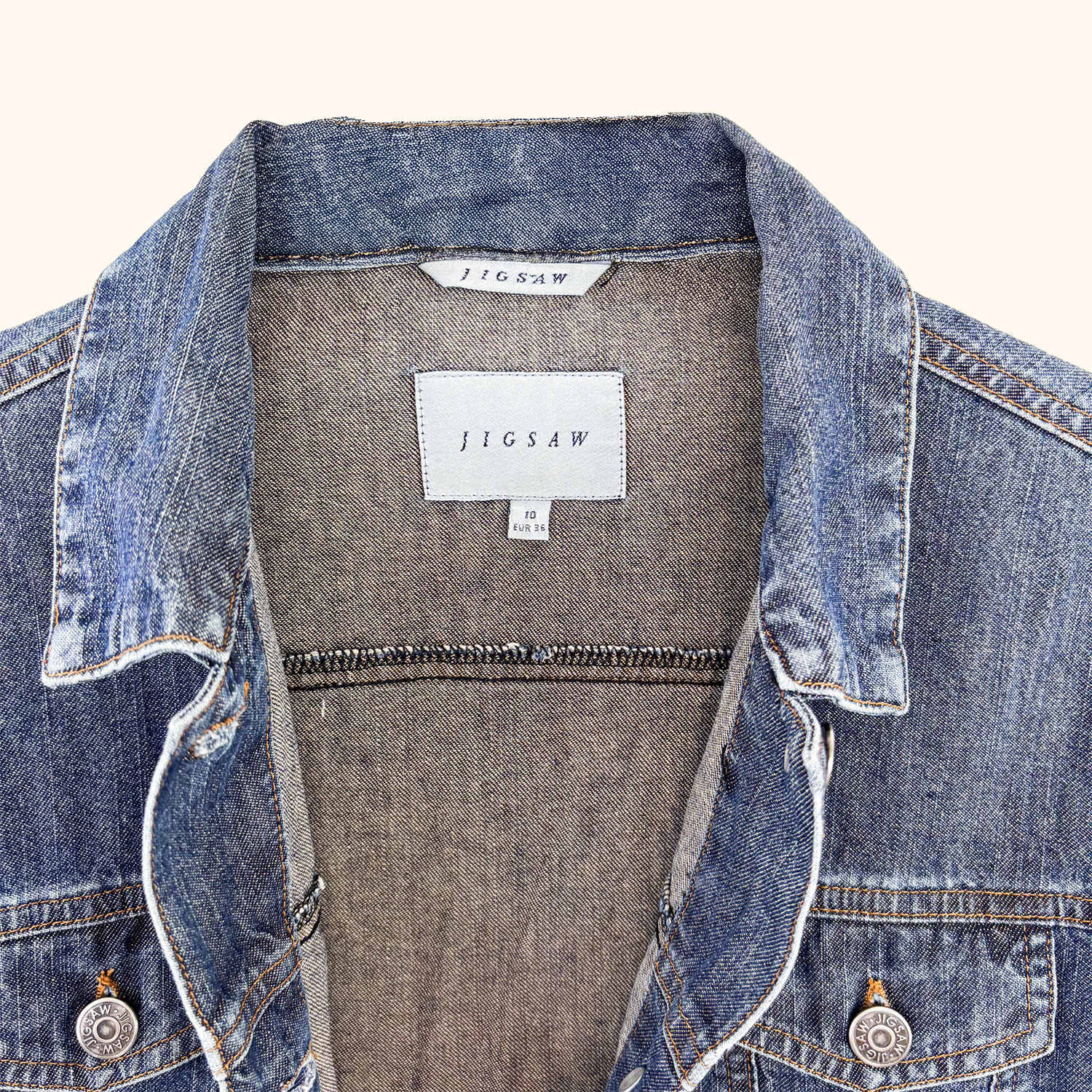 Jigsaw 90s Style Denim Wash Jacket - Size 10