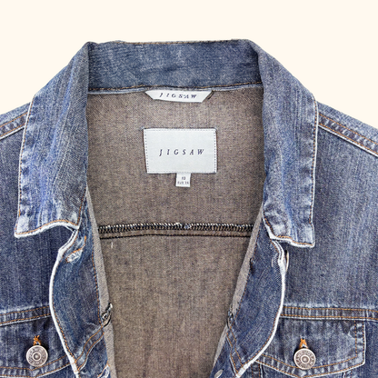 Jigsaw 90s Style Denim Wash Jacket - Size 10