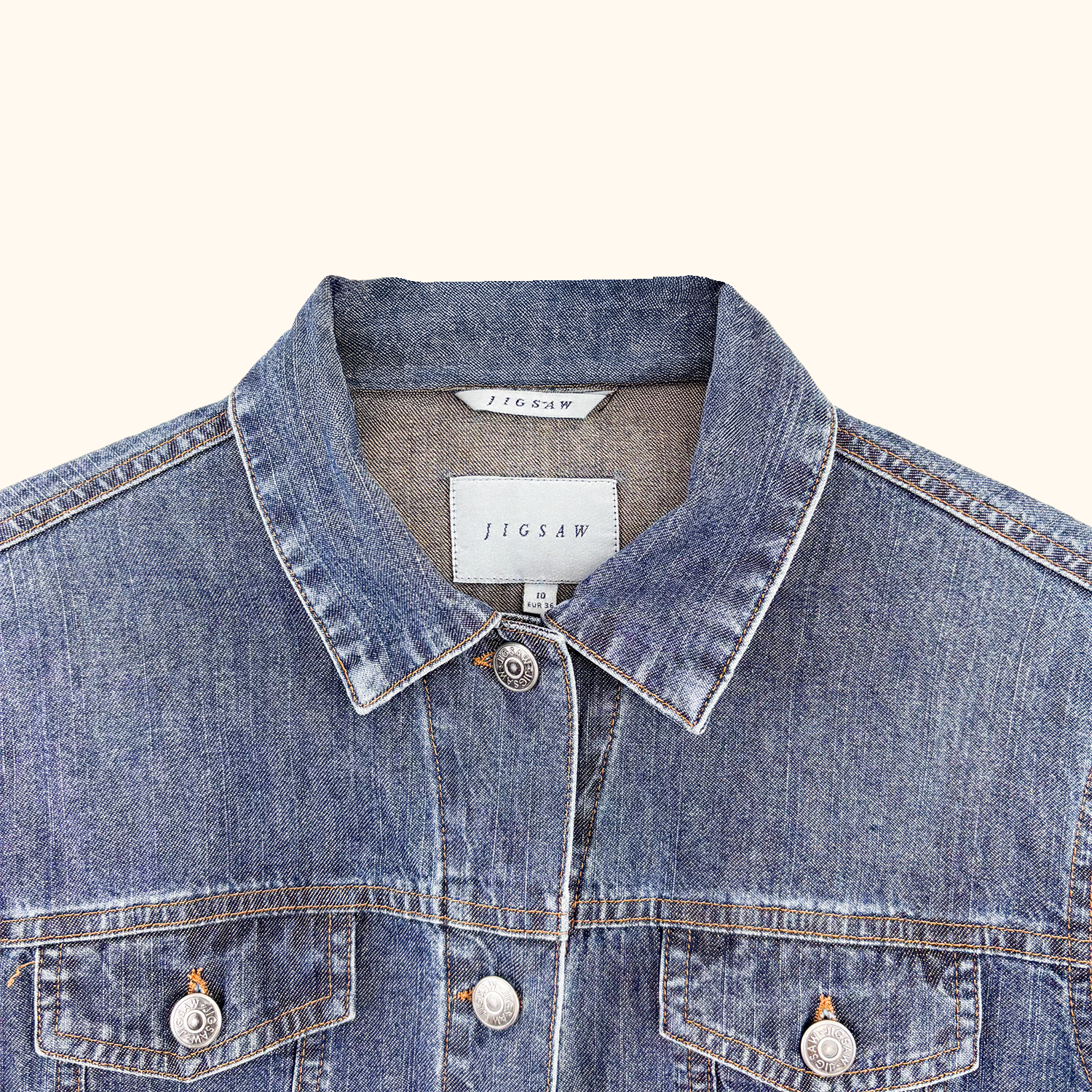 Jigsaw 90s Style Denim Wash Jacket - Size 10